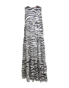 Max Mara Zebra Printed Crewneck Sleeveless Dress In Black