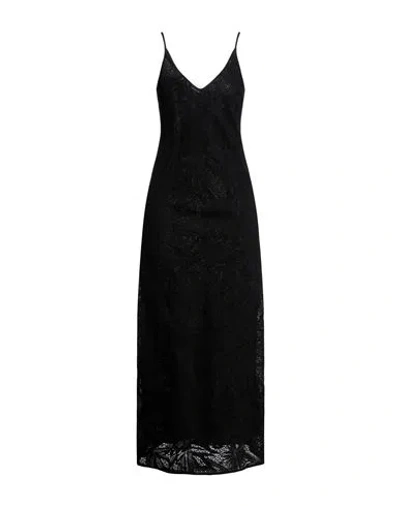 Max Mara Studio Woman Maxi Dress Black Size 8 Cotton, Polyamide