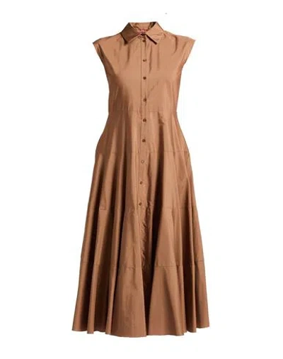 Max Mara Studio Woman Maxi Dress Brown Size 8 Cotton