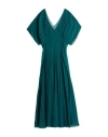 Max Mara Studio Woman Maxi Dress Emerald Green Size 10 Silk