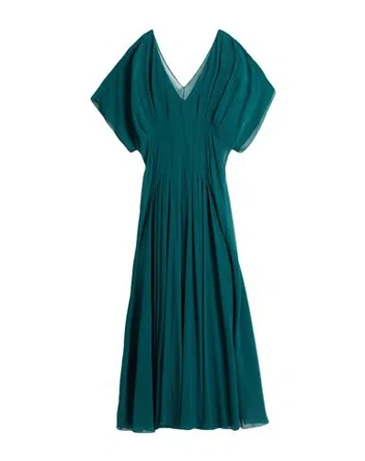 Max Mara Studio Woman Maxi Dress Emerald Green Size 10 Silk