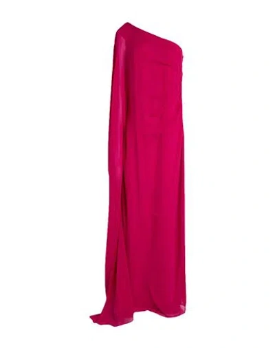 Max Mara Studio Woman Maxi Dress Fuchsia Size 10 Silk In Pink