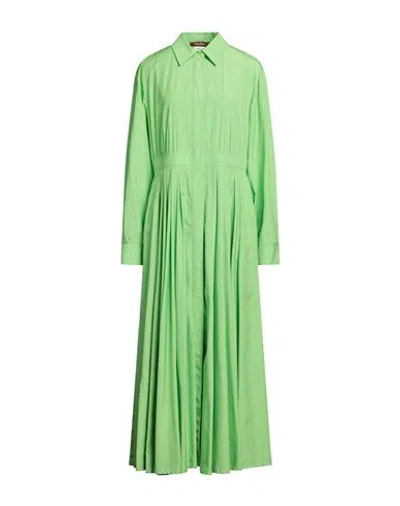 Max Mara Studio Woman Maxi Dress Light Green Size 14 Cotton