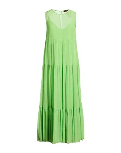 Max Mara Studio Woman Maxi Dress Light Green Size 6 Cotton, Silk