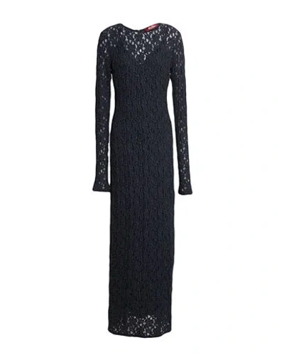 Max Mara Studio Woman Maxi Dress Midnight Blue Size S Cotton, Polyamide, Elastane In Black