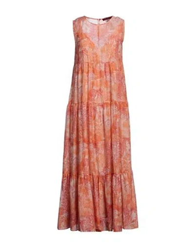 Max Mara Studio Woman Maxi Dress Orange Size 10 Cotton, Silk