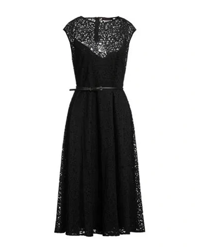 Max Mara Studio Woman Midi Dress Black Size 10 Cotton, Polyamide