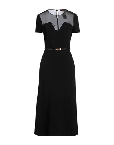 Max Mara Studio Woman Midi Dress Black Size 12 Triacetate, Polyester, Silk