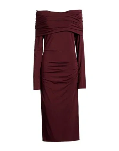 Max Mara Studio Woman Midi Dress Burgundy Size Xs Viscose, Elastane In Red