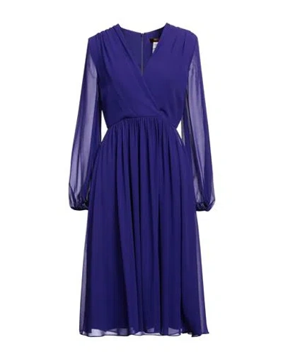 Max Mara Studio Woman Midi Dress Dark Purple Size 6 Silk