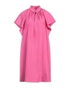 Max Mara Studio Woman Midi Dress Fuchsia Size 12 Cotton In Pink