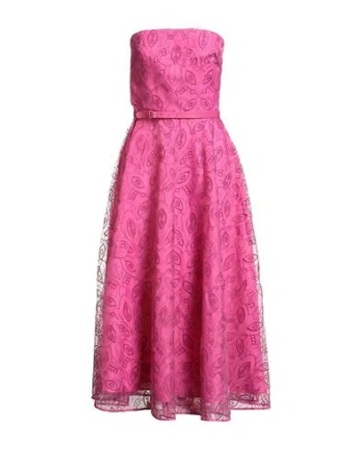 MAX MARA MAX MARA STUDIO WOMAN MIDI DRESS FUCHSIA SIZE 4 POLYESTER