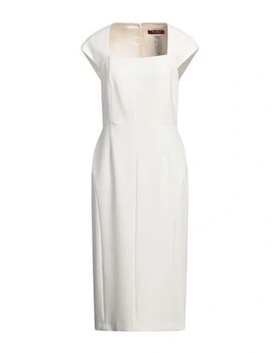 Max Mara Studio Woman Midi Dress Ivory Size 10 Triacetate, Polyester In White