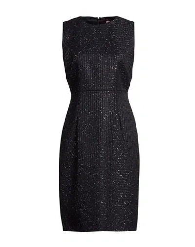 Max Mara Studio Woman Midi Dress Midnight Blue Size 8 Virgin Wool, Polyester, Viscose In Black