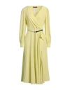 Max Mara Studio Woman Midi Dress Pastel Yellow Size 8 Silk In Yellow