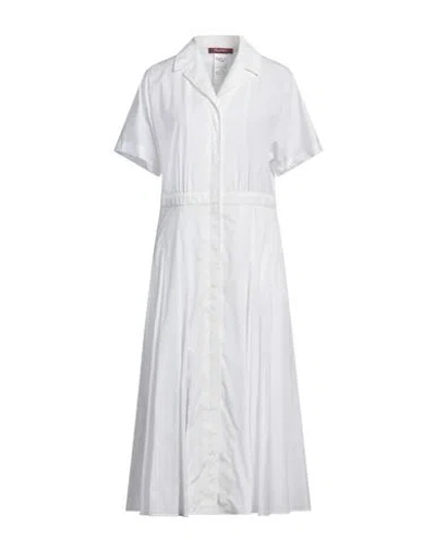 Max Mara Studio Woman Midi Dress White Size 16 Cotton