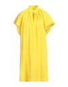 Max Mara Poplin Mini Dress With Flounce In Yellow