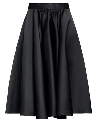 Max Mara Studio Woman Midi Skirt Black Size 8 Polyester In Multi