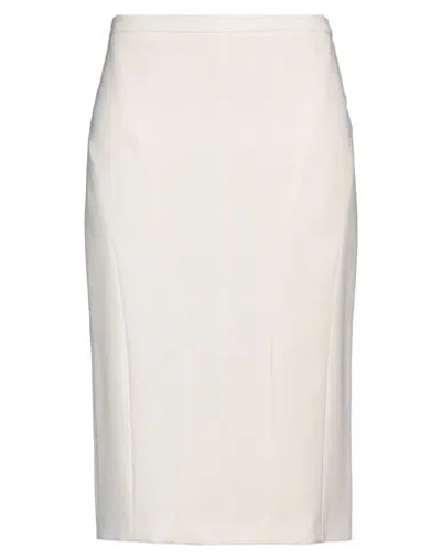 Max Mara Studio Woman Midi Skirt Ivory Size 14 Triacetate, Polyester In White
