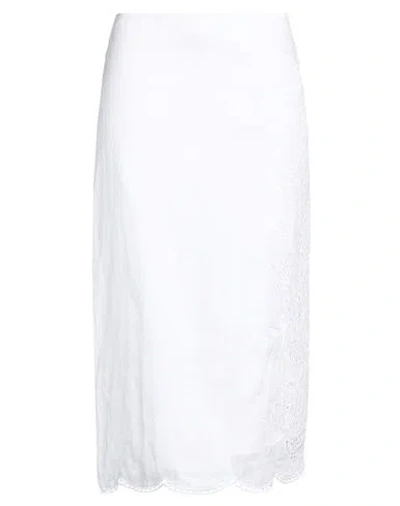Max Mara Studio Woman Midi Skirt White Size 6 Ramie