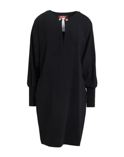 Max Mara Studio Woman Mini Dress Black Size 10 Triacetate, Polyester, Viscose, Polyamide