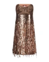 Max Mara Studio Woman Mini Dress Bronze Size 10 Polyester In Yellow