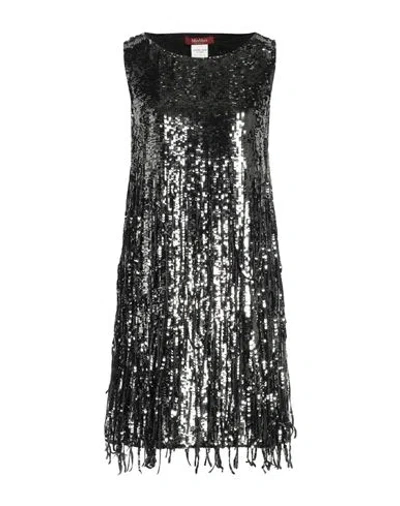 Max Mara Studio Woman Mini Dress Black Size 6 Polyester In Grey