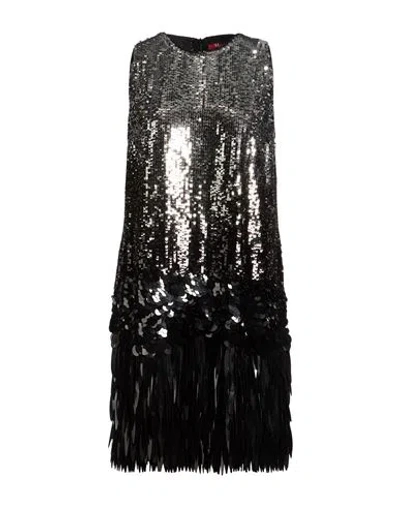 Max Mara Studio Woman Mini Dress Silver Size 10 Polyester In Black