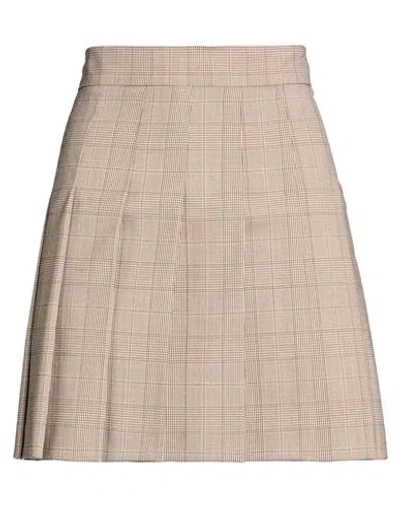 Max Mara Studio Woman Mini Skirt Brown Size 6 Virgin Wool, Polyester, Elastane
