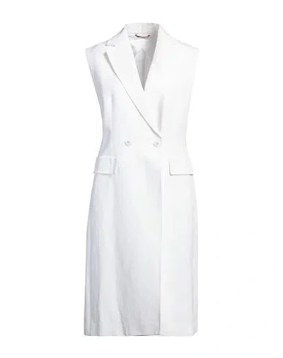 Max Mara Studio Woman Overcoat & Trench Coat White Size 10 Viscose, Linen