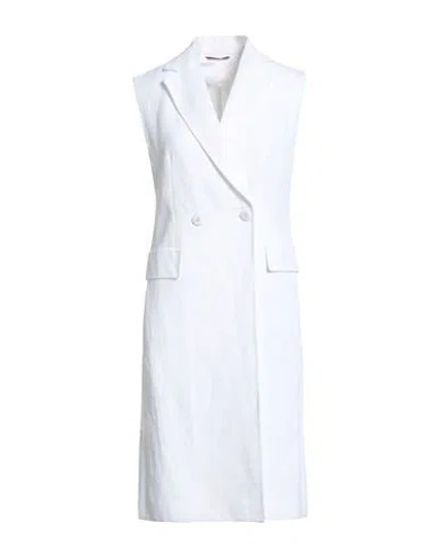 Max Mara Studio Woman Overcoat & Trench Coat White Size 6 Viscose, Linen