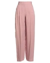 Max Mara Studio Woman Pants Antique Rose Size 12 Linen In Pink