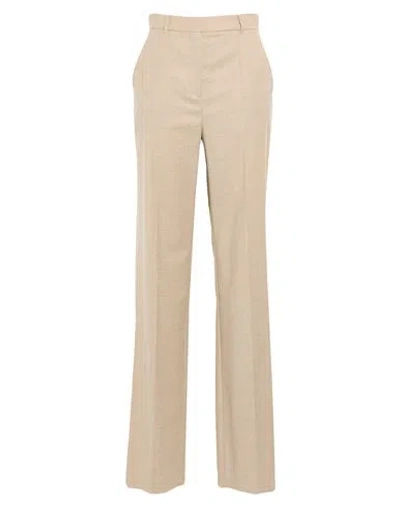 MAX MARA MAX MARA STUDIO WOMAN PANTS BEIGE SIZE 6 VIRGIN WOOL, ELASTANE