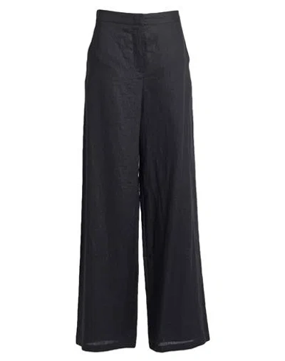 Max Mara Studio Woman Pants Black Size 8 Linen