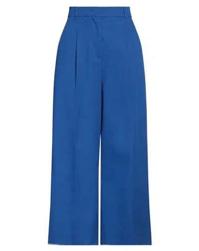 Max Mara Studio Woman Pants Bright Blue Size 4 Cotton, Elastane