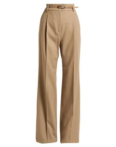 Max Mara Studio Woman Pants Camel Size 14 Virgin Wool