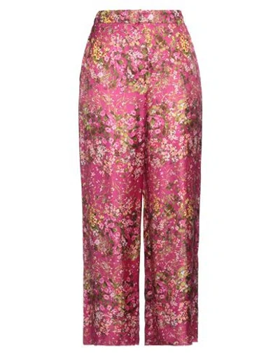Max Mara Studio Woman Pants Fuchsia Size 12 Silk In Magenta