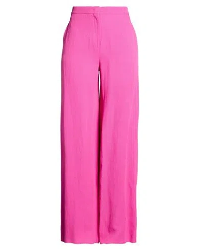 Max Mara Studio Woman Pants Fuchsia Size 14 Viscose, Linen In Pink