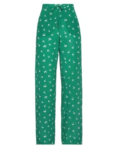 Max Mara Studio Woman Pants Green Size 12 Silk