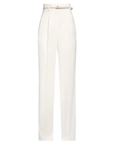 Max Mara Studio Woman Pants Ivory Size 10 Triacetate, Polyester In White