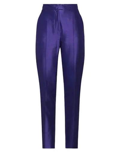 Max Mara Studio Woman Pants Purple Size 8 Silk In Purple