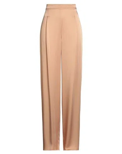 Max Mara Studio Woman Pants Sand Size 10 Acetate, Viscose In Brown