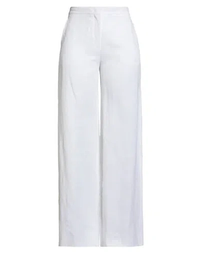 MAX MARA MAX MARA STUDIO WOMAN PANTS WHITE SIZE 12 VISCOSE, LINEN