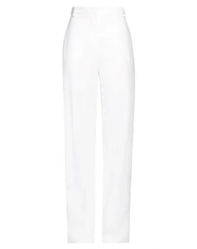 Max Mara Studio Woman Pants White Size 8 Cotton