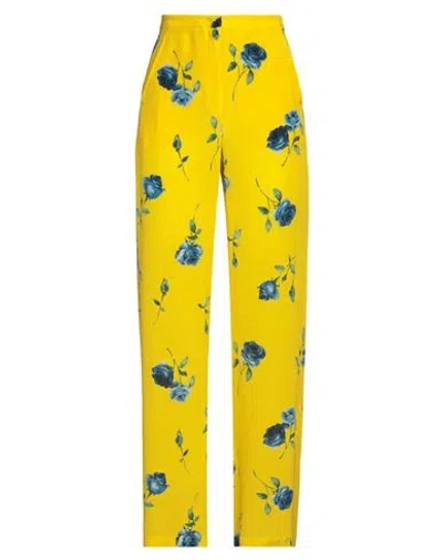 Max Mara Studio Woman Pants Yellow Size 12 Silk