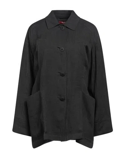 Max Mara Studio Woman Shirt Black Size 6 Linen