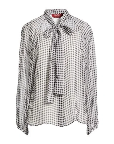 Max Mara Studio Woman Shirt Black Size 8 Acetate, Silk, Polyamide In Multi