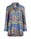 Max Mara Studio Woman Shirt Blue Size 4 Silk In Blue