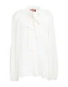 Max Mara Studio Woman Shirt Ivory Size 10 Viscose In White