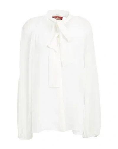 Max Mara Studio Woman Shirt Ivory Size 10 Viscose In White
